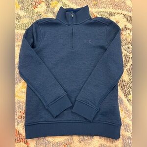 Youth Boys Under Armour Fleece Quarter Zip Navy Pullover Size Youth Medium